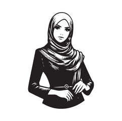 hijab style fashion vector illustration 
design silhouette style