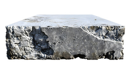 Concrete isolated on white background, hyperrealism, png
