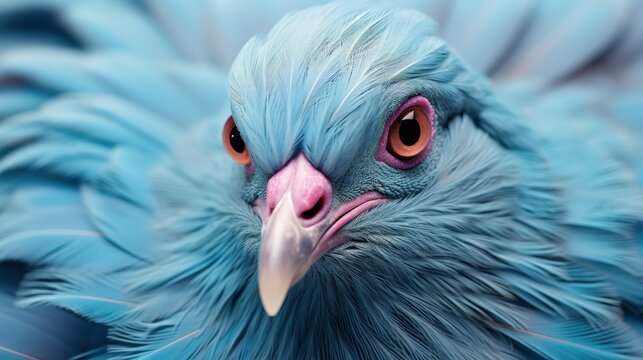 Close Up of Blue and White Bird