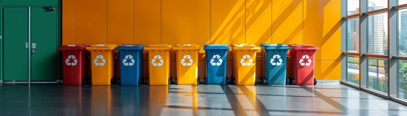Colour code for bin.Recyclable waste.