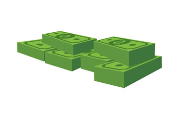 Stack of money isolated on transparent white background, with customizable vector or EPS files.