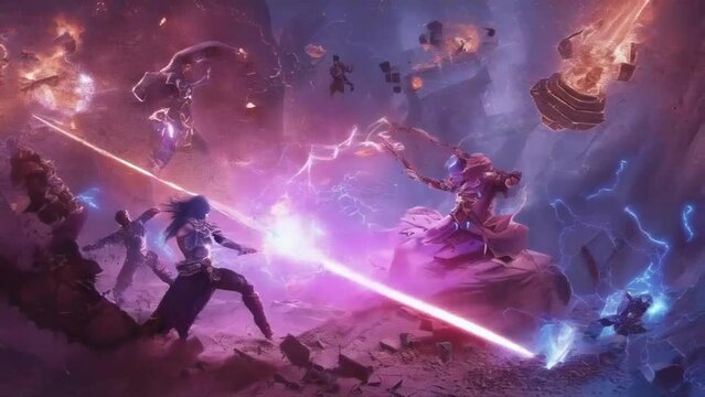 Fantasy Battle of Elemental Mages