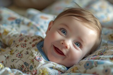 Sweet innocence captured in a baby's playful expression