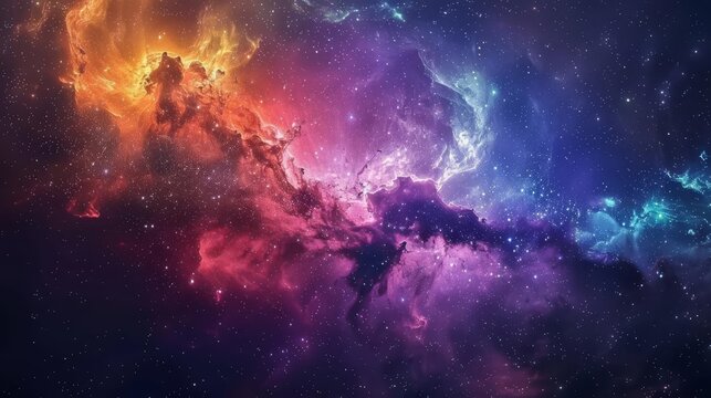 Fototapeta aweinspiring colorful nebula and galaxy cloud in deep space capturing the wonders of the universe abstract photo