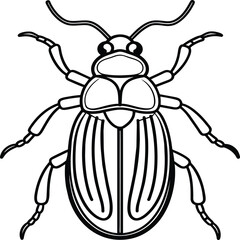 The beetle bug is an insect. A black and white coloring book. coloring pages for children. Insect coloring pages