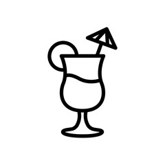 Orange juice in the glass line icon. Drinks icon. Juice icon isolated on white background. Transparent background, minimalist symbol. Vector images