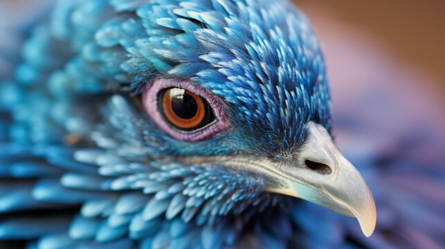 Close Up of Blue and White Bird