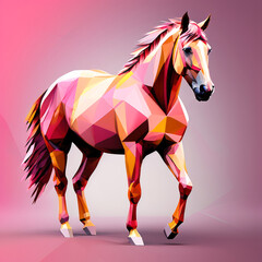 Obraz premium Portrait of a majestic beautiful horse. Polygonal sculpture.
