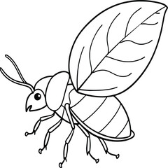 The beetle bug is an insect. A black and white coloring book. coloring pages for children. Insect coloring pages