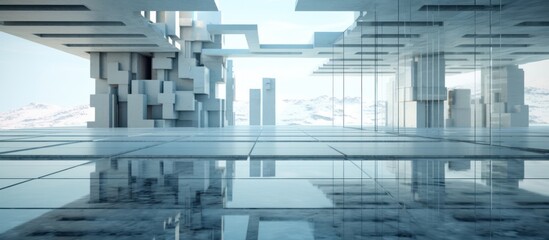 Fototapeta premium abstract glass building tunnel