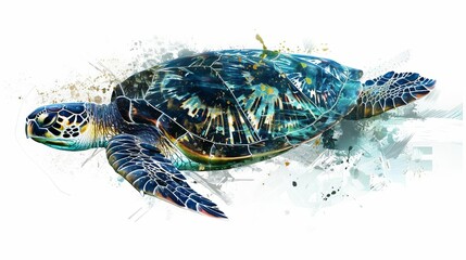 endangered turtle species illustration aigenerated artwork for wildlife conservation awareness