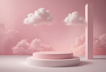 Floating Pink Clouds Background Texture for Elegant Pink Product Display Design