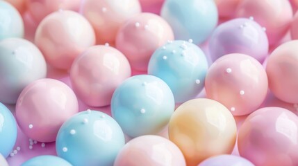A colorful assortment of jelly beans with a pink, yellow