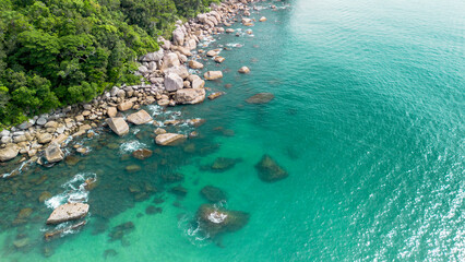 Ocean and coastline, Ubatuba, Brazil