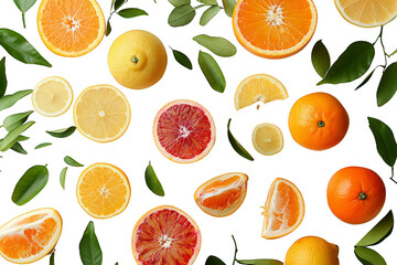 Various citrus fruits.