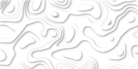 White papercut modern background and realistic decoration seamless textured with wavy multi layers and shadow, luxury white background 3d geometry circles with papercut and topographic map.