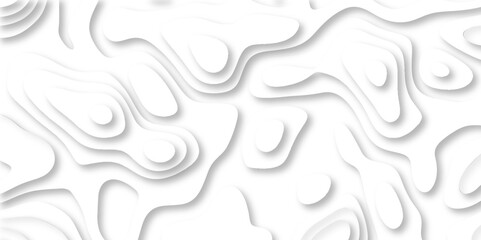 White papercut modern background and realistic decoration seamless textured with wavy multi layers and shadow, luxury white background 3d geometry circles with papercut and topographic map.