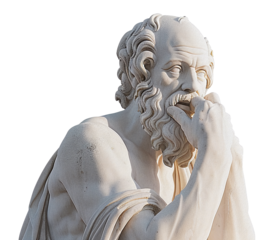 Classic Statue of Socrates, Greek Philosopher in Contemplation