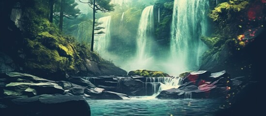 waterfall in a tropical forest