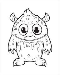 Monster Coloring Pages, Monster vector, Monster illustration, Doctors Coloring Book, Monster Coloring Book For Kids, Monster Coloring Pages, Cute Monster Coloring Book For Kids, Cute Monster.