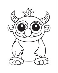 Monster Coloring Pages, Monster vector, Monster illustration, Doctors Coloring Book, Monster Coloring Book For Kids, Monster Coloring Pages, Cute Monster Coloring Book For Kids, Cute Monster.