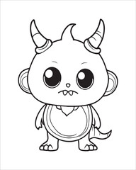 Monster Coloring Pages, Monster vector, Monster illustration, Doctors Coloring Book, Monster Coloring Book For Kids, Monster Coloring Pages, Cute Monster Coloring Book For Kids, Cute Monster.