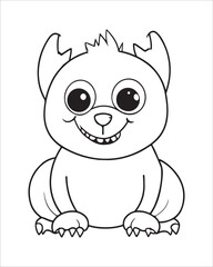 Monster Coloring Pages, Monster vector, Monster illustration, Doctors Coloring Book, Monster Coloring Book For Kids, Monster Coloring Pages, Cute Monster Coloring Book For Kids, Cute Monster.