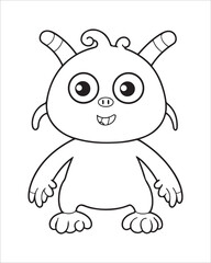 Monster Coloring Pages, Monster vector, Monster illustration, Doctors Coloring Book, Monster Coloring Book For Kids, Monster Coloring Pages, Cute Monster Coloring Book For Kids, Cute Monster.