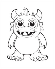Monster Coloring Pages, Monster vector, Monster illustration, Doctors Coloring Book, Monster Coloring Book For Kids, Monster Coloring Pages, Cute Monster Coloring Book For Kids, Cute Monster.