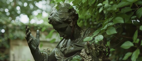In a silent, overgrown park, augmented reality brings statues to life, narrating their histories to the wind
