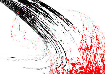 Strokes of black and red paint on a white background. Graffiti element. Design template for the design of banners, posters, booklets, covers, magazines. EPS 10