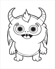 Monster Coloring Pages, Monster vector, Monster illustration, Doctors Coloring Book, Monster Coloring Book For Kids, Monster Coloring Pages, Cute Monster Coloring Book For Kids, Cute Monster.