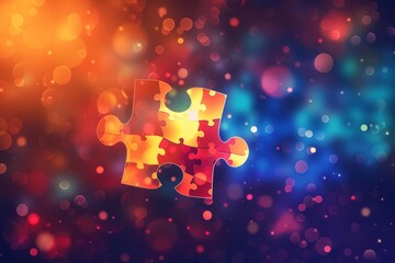 autism spectrum puzzle piece symbol for world autism awareness day abstract background