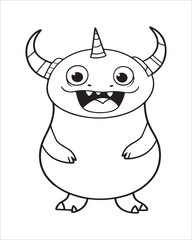 Monster Coloring Pages, Monster vector, Monster illustration, Doctors Coloring Book, Monster Coloring Book For Kids, Monster Coloring Pages, Cute Monster Coloring Book For Kids, Cute Monster.