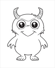 Monster Coloring Pages, Monster vector, Monster illustration, Doctors Coloring Book, Monster Coloring Book For Kids, Monster Coloring Pages, Cute Monster Coloring Book For Kids, Cute Monster.