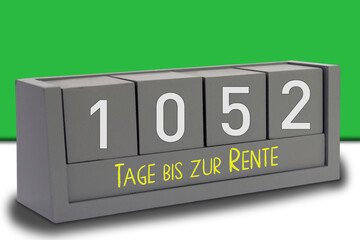 Countdown 1052 Tage bis zur Rente
