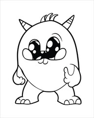 Monster Coloring Pages, Monster vector, Monster illustration, Doctors Coloring Book, Monster Coloring Book For Kids, Monster Coloring Pages, Cute Monster Coloring Book For Kids, Cute Monster.