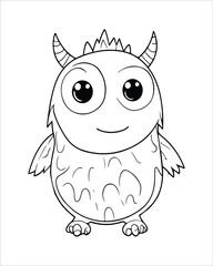 Monster Coloring Pages, Monster vector, Monster illustration, Doctors Coloring Book, Monster Coloring Book For Kids, Monster Coloring Pages, Cute Monster Coloring Book For Kids, Cute Monster.
