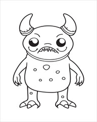 Monster Coloring Pages, Monster vector, Monster illustration, Doctors Coloring Book, Monster Coloring Book For Kids, Monster Coloring Pages, Cute Monster Coloring Book For Kids, Cute Monster.