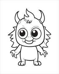Monster Coloring Pages, Monster vector, Monster illustration, Doctors Coloring Book, Monster Coloring Book For Kids, Monster Coloring Pages, Cute Monster Coloring Book For Kids, Cute Monster.