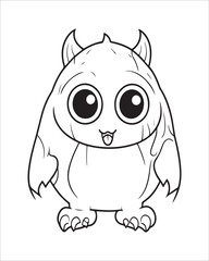 Monster Coloring Pages, Monster vector, Monster illustration, Doctors Coloring Book, Monster Coloring Book For Kids, Monster Coloring Pages, Cute Monster Coloring Book For Kids, Cute Monster.