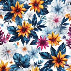 seamless floral pattern of flowers