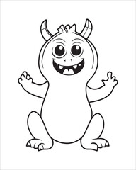 Monster Coloring Pages, Monster vector, Monster illustration, Doctors Coloring Book, Monster Coloring Book For Kids, Monster Coloring Pages, Cute Monster Coloring Book For Kids, Cute Monster.