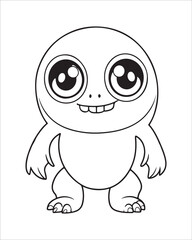 Monster Coloring Pages, Monster vector, Monster illustration, Doctors Coloring Book, Monster Coloring Book For Kids, Monster Coloring Pages, Cute Monster Coloring Book For Kids, Cute Monster.