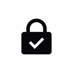 lock tick check mark icon