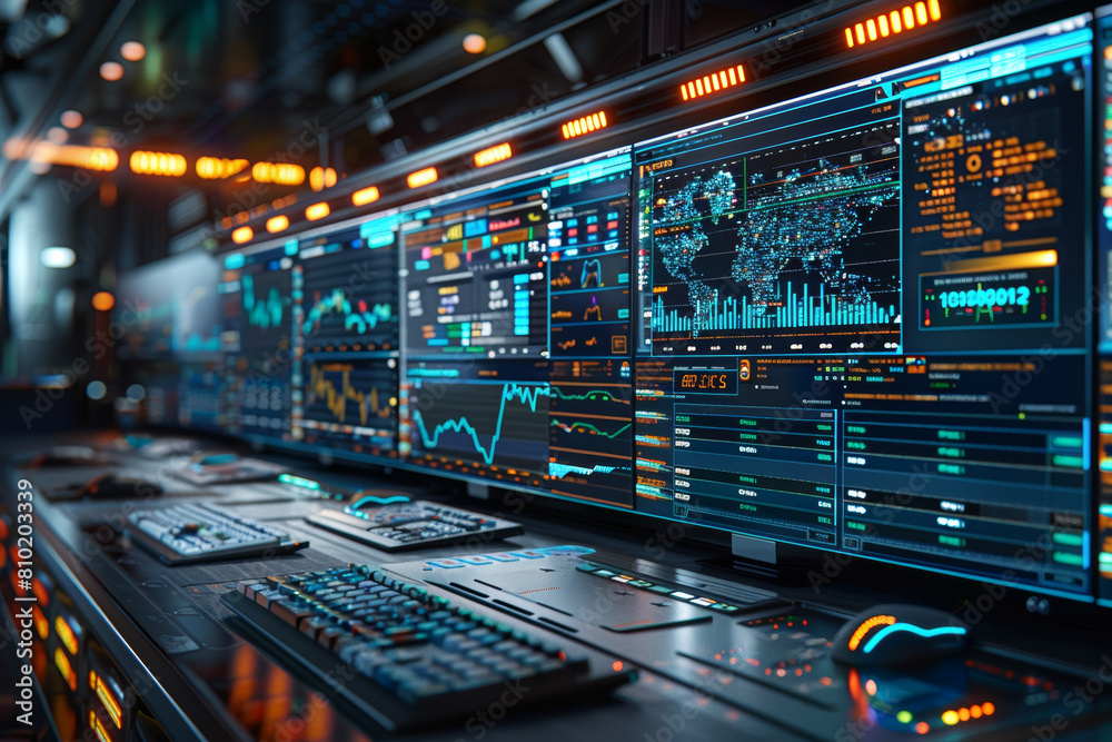 Poster high-frequency trading firms employing ultra-fast computers and advanced algorithms to capitalize on