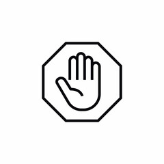 hand stop sign octagon icon