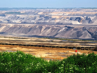 Lignite mining for energy production in the destroyed landscape in Garzweiler in Germany