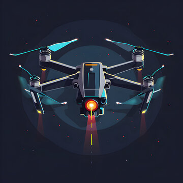 Drone flat style illustration 