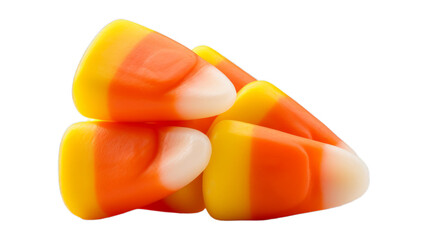 Candy Corn isolated on transparent png background. Generative ai